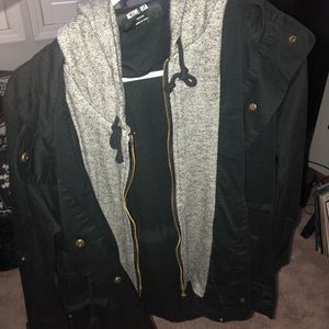 Black jacket with hood